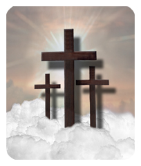 DF35 106 BZ Three Crosses (Clouds) Bronze